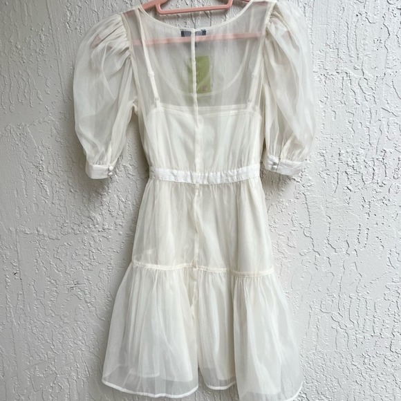 Danielle Bernstein tulle mini dress cream size small - Picture 8 of 8
